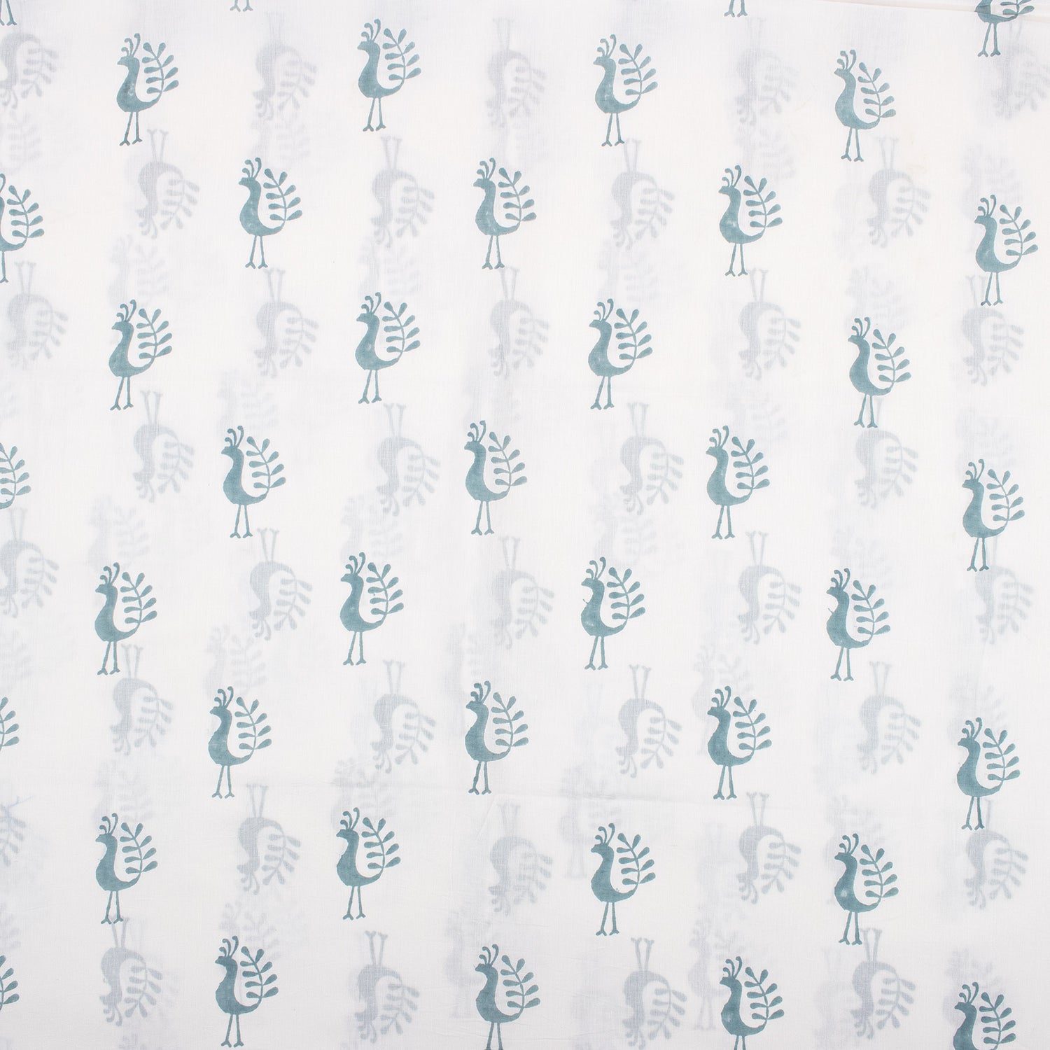 Blue Peacock Handmade Cotton Fabric