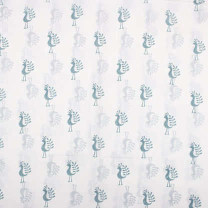 Blue Peacock Handmade Cotton Fabric