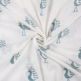 Blue Peacock Handmade Cotton Fabric
