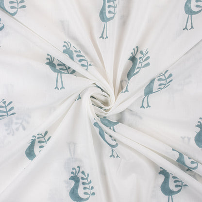 Blue Peacock Handmade Cotton Fabric