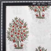 Red Tree Hand Block Printed Cotton Fabric by Yard