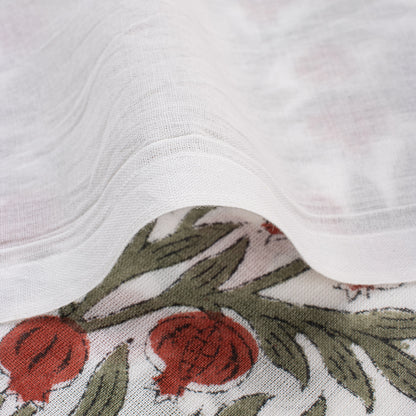 Red Tree Hand Block Printed Cotton Fabric by Yard