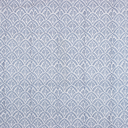 Blue Leaf Hand Block Printed Cotton Fabric