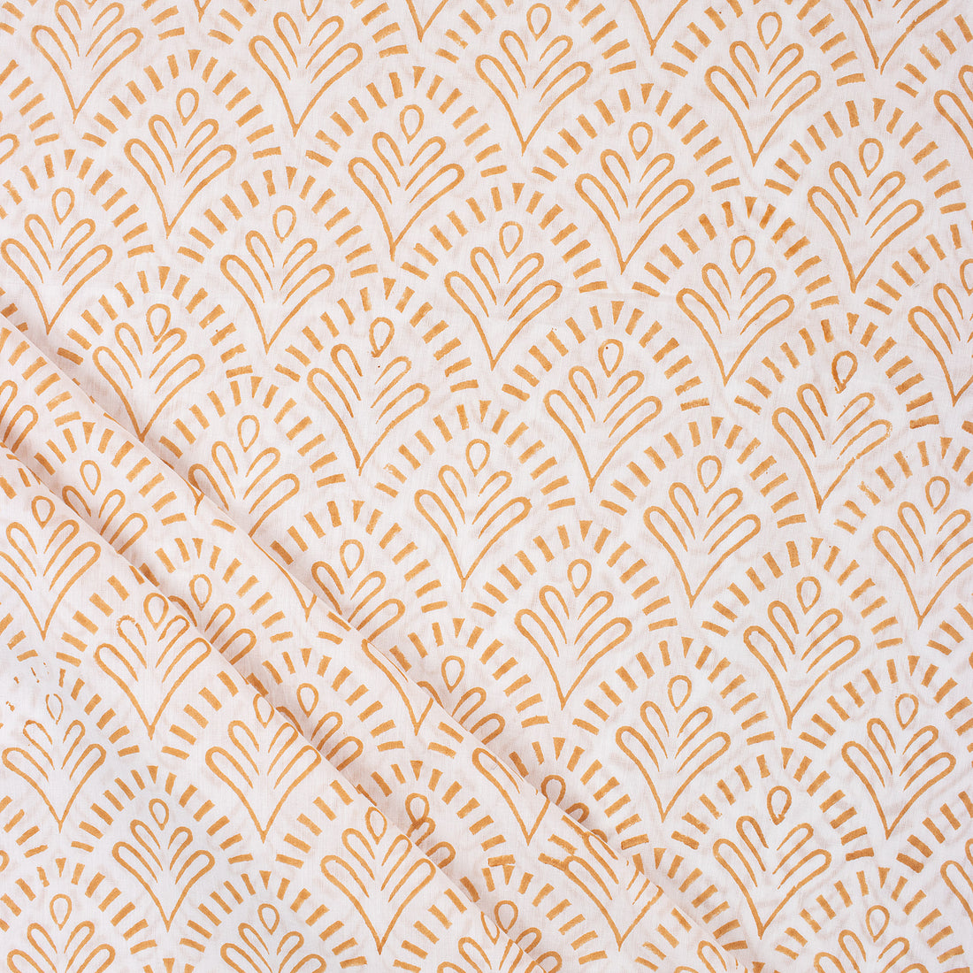 Best Mustard Yellow Hand Block Printed Soft Fabric