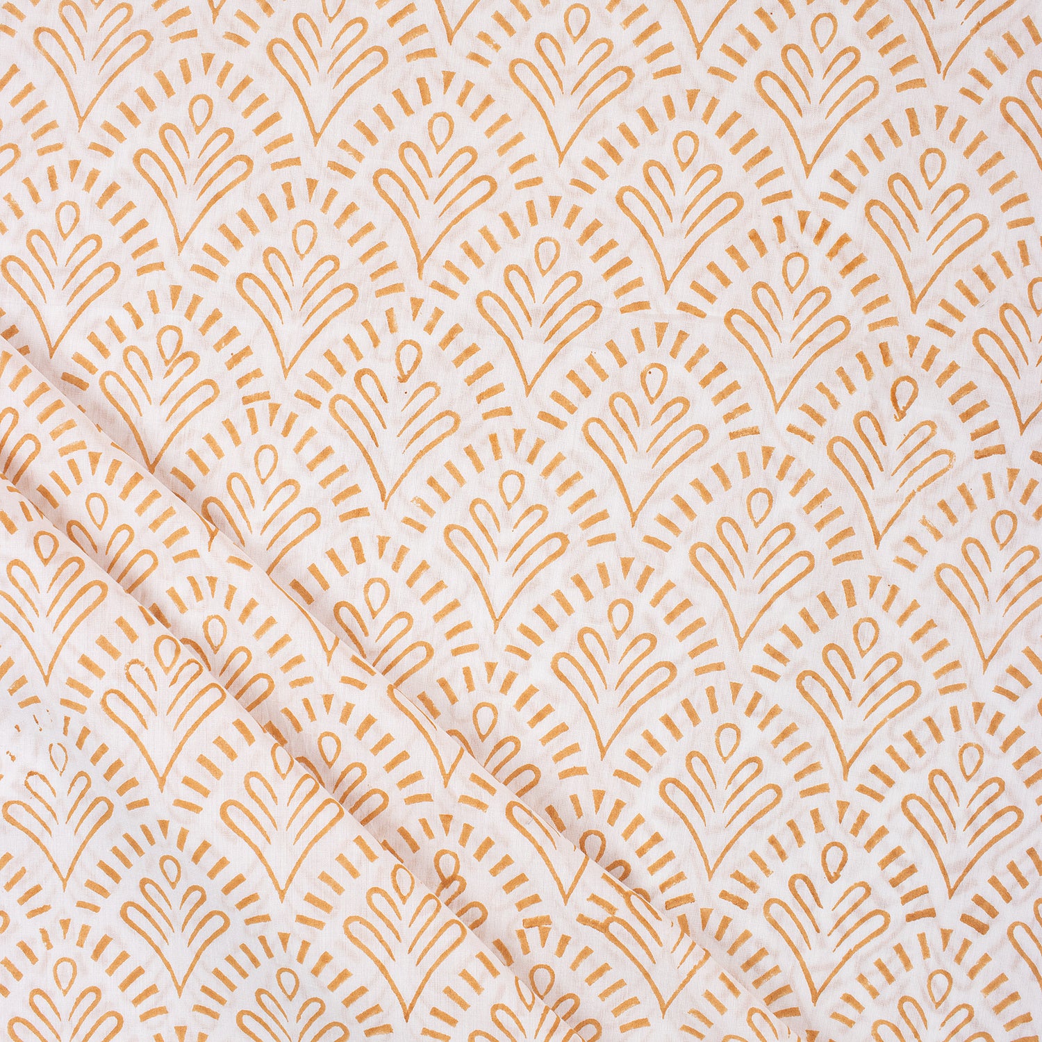 Best Mustard Yellow Hand Block Printed Soft Fabric