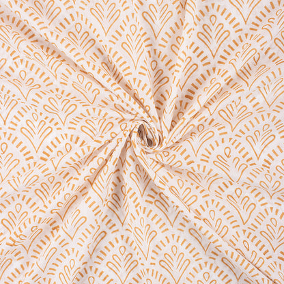 Best Mustard Yellow Hand Block Printed Soft Fabric