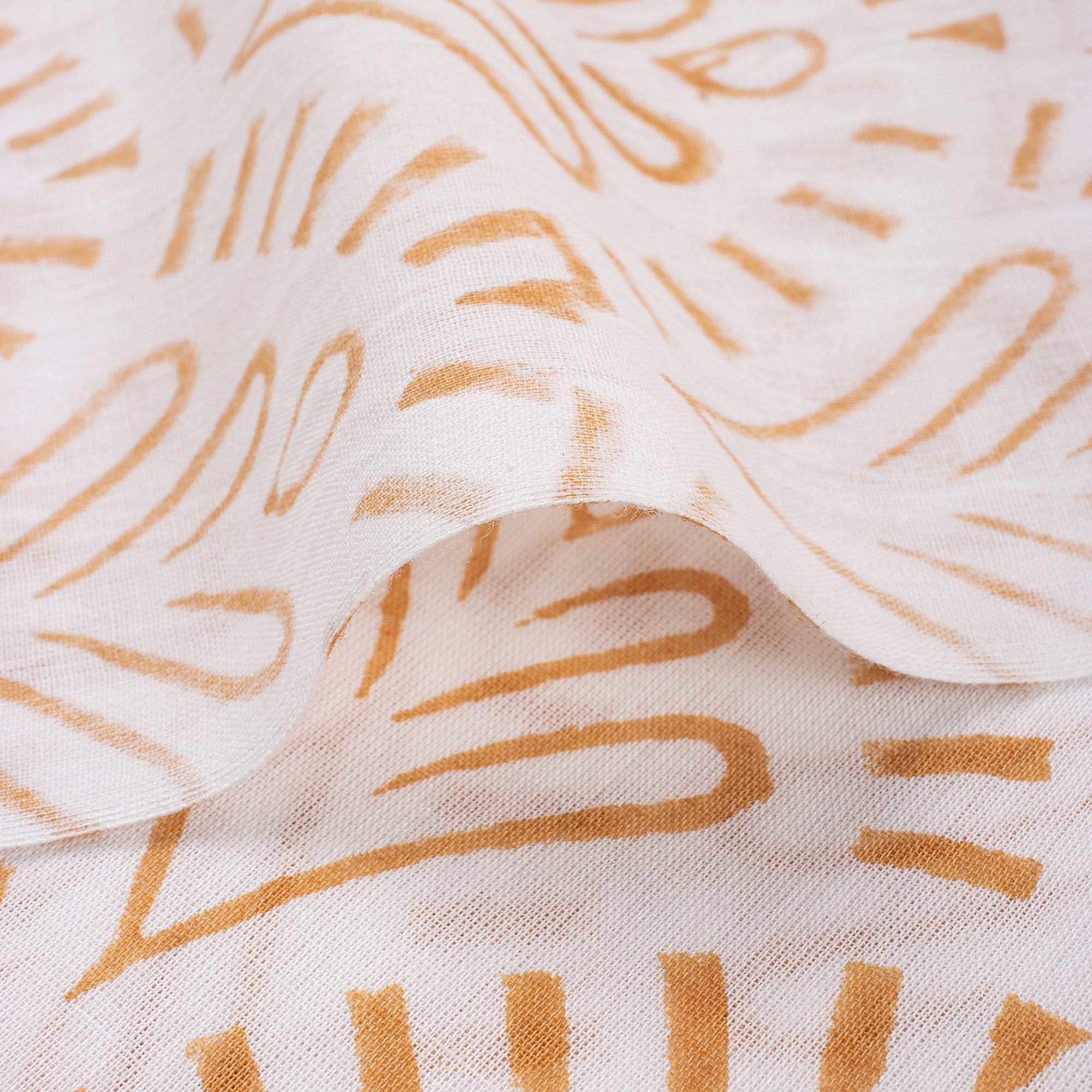 Best Mustard Yellow Hand Block Printed Soft Fabric