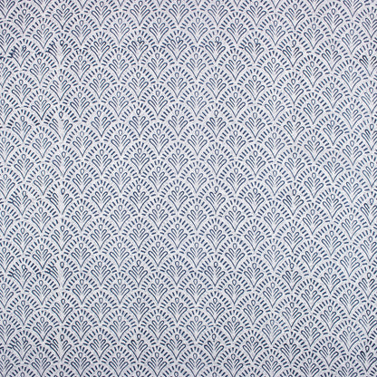 Blue Leaf Hand Block Printed Fabric