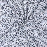Blue Leaf Hand Block Printed Fabric