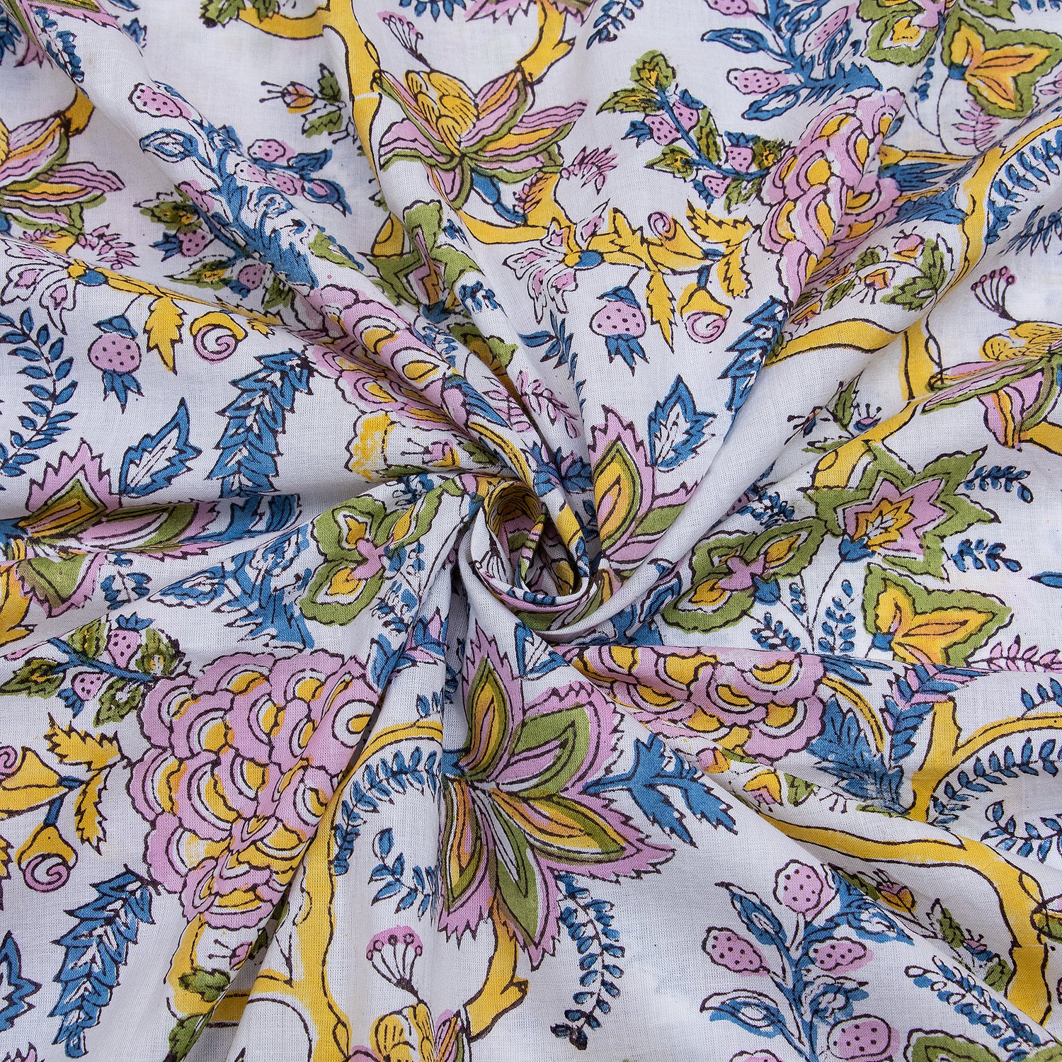 Multicolor Floral Print Cotton Cloth Material