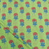 Mustard Green Floral Print Running Fabric
