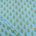 Sky Blue Block Floral Print Running Material