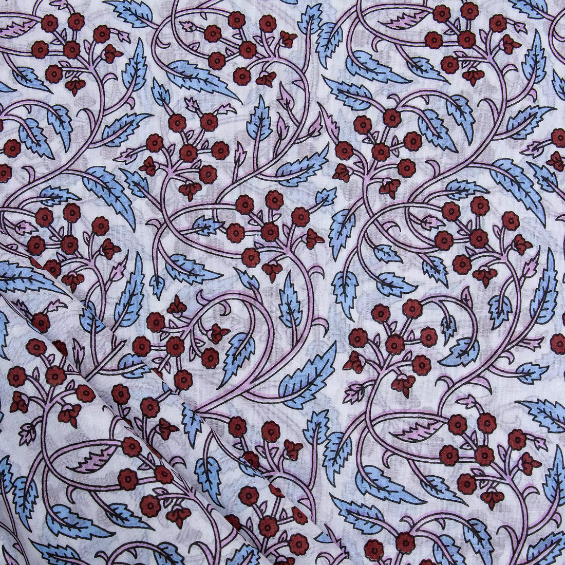 Multi Floral Handmade Printed Cotton Fabric
