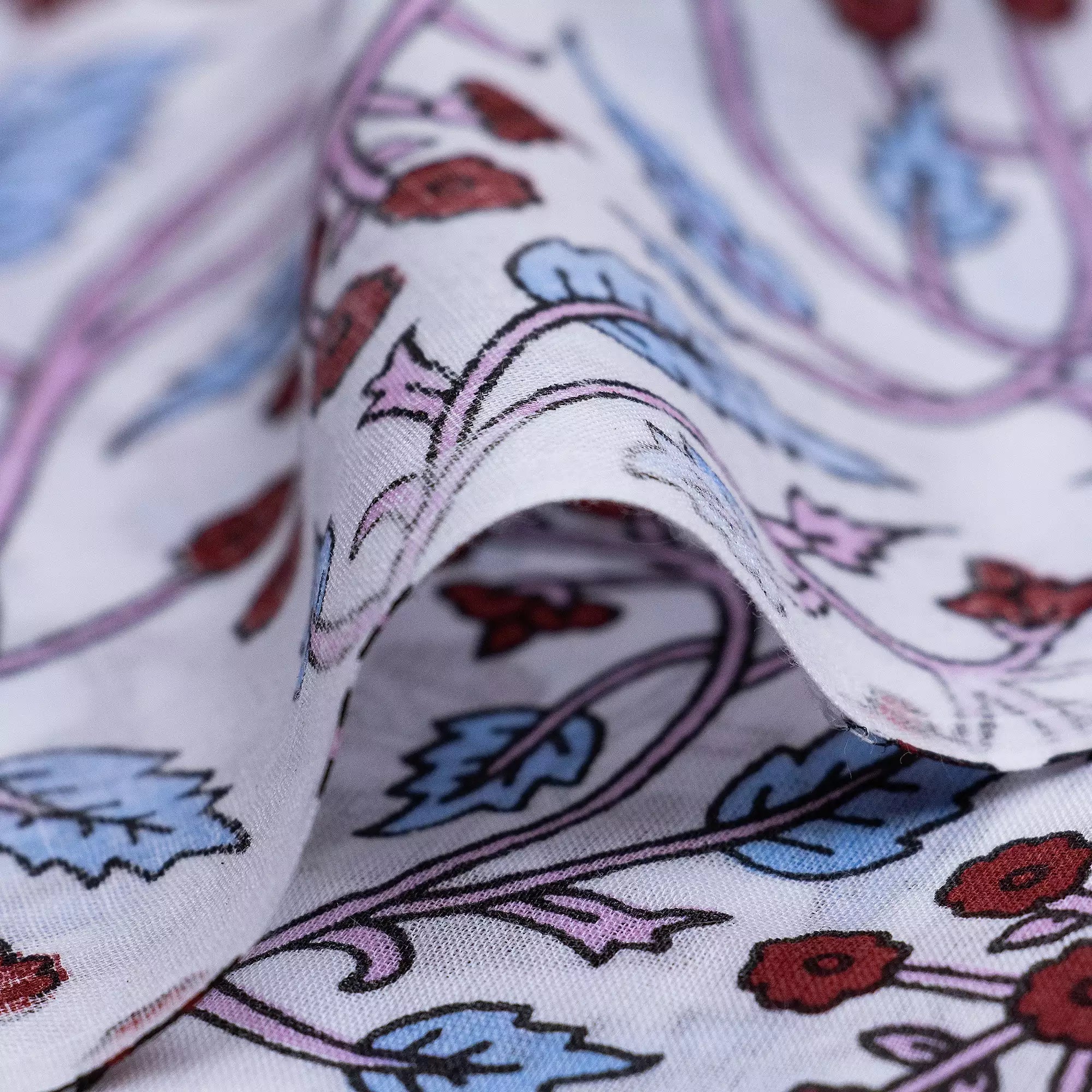 Multi Floral Handmade Printed Cotton Fabric