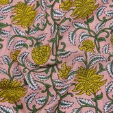 Yellow Floral Printed Jaipur Cotton Material