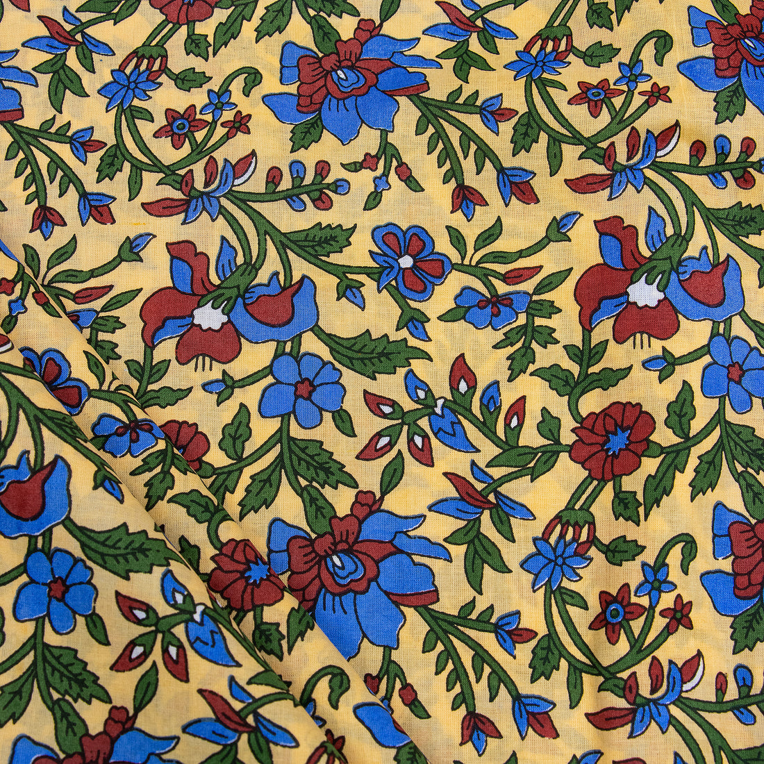 Multicolor Floral Block Print Fabric