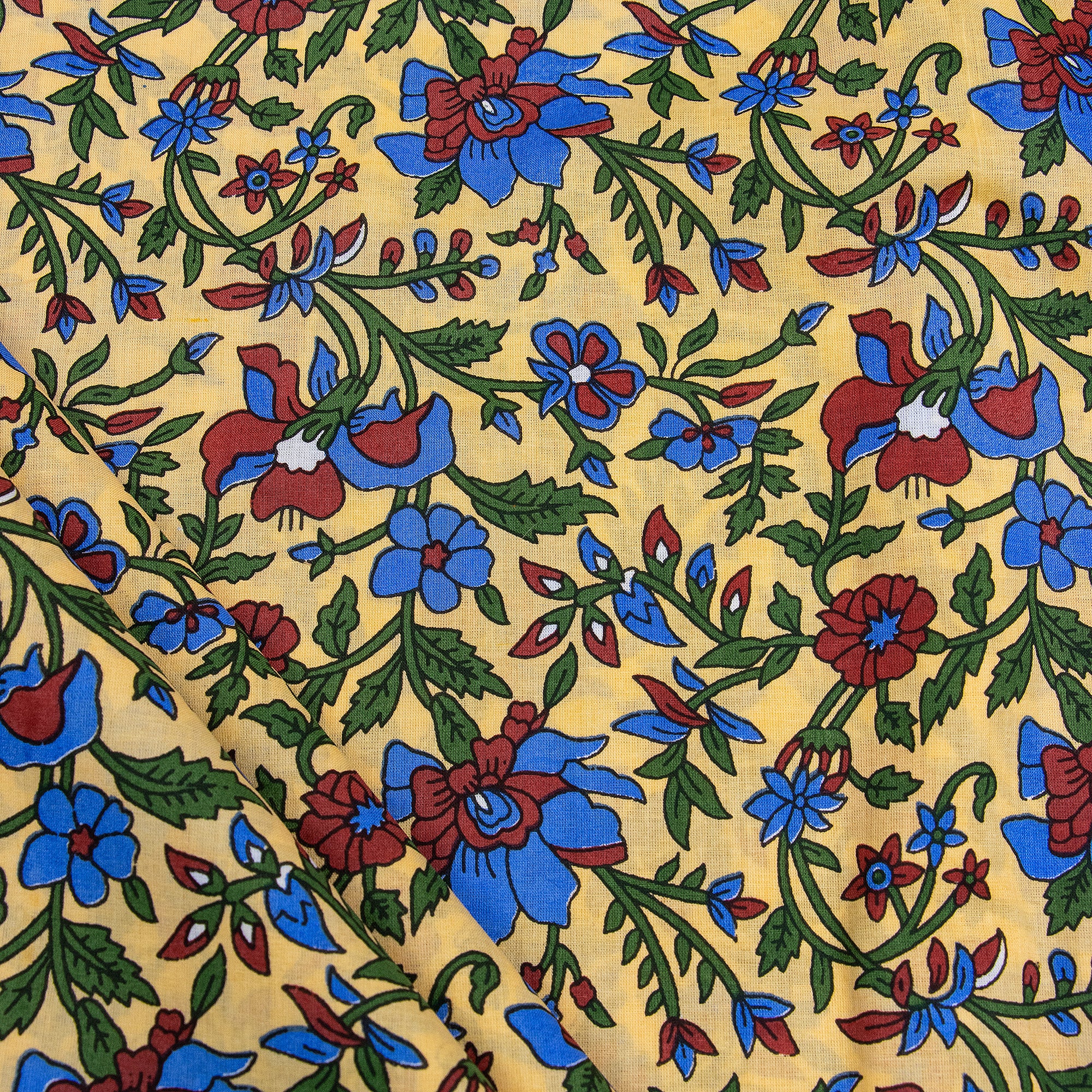 Multicolor Floral Block Print Fabric