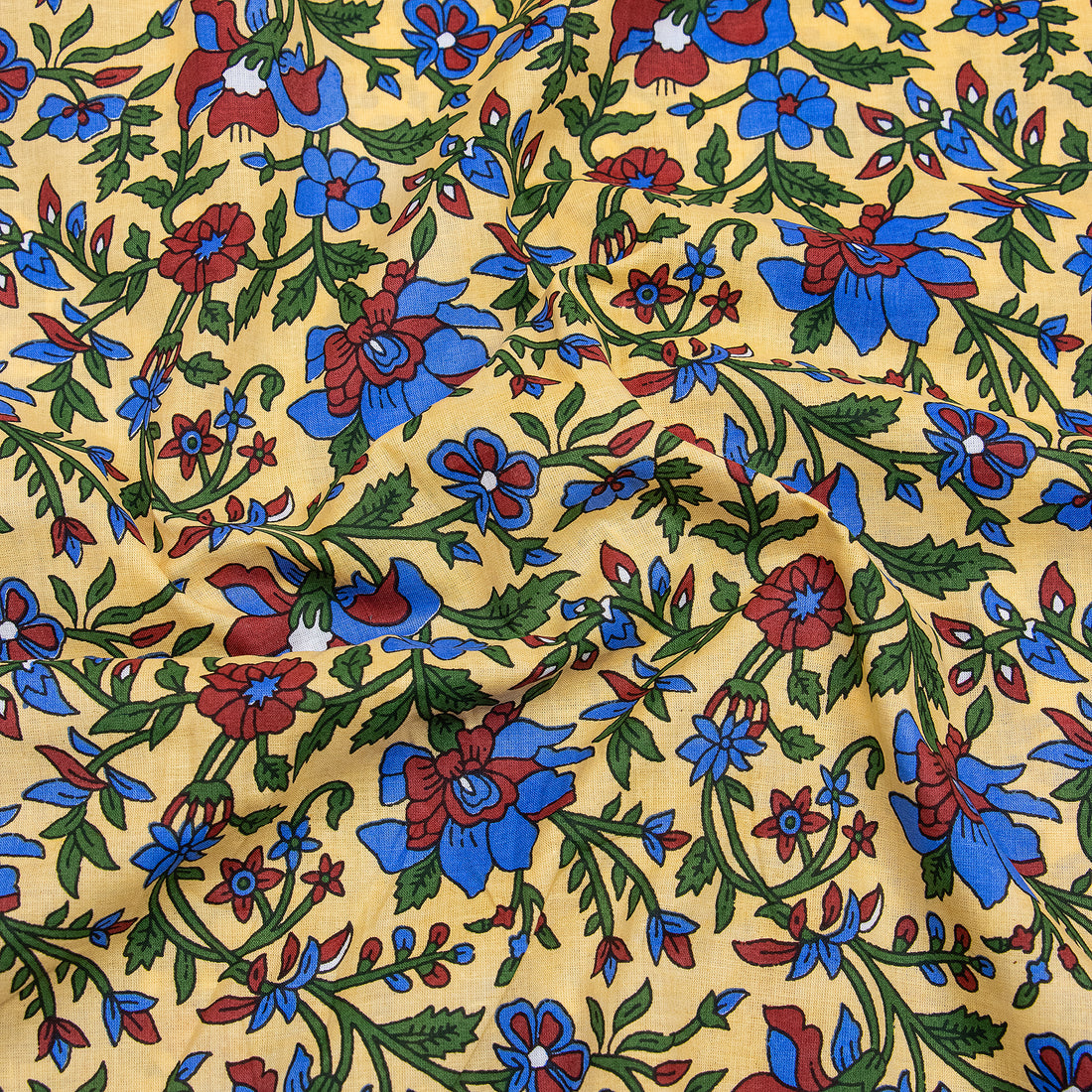 Multicolor Floral Block Print Fabric