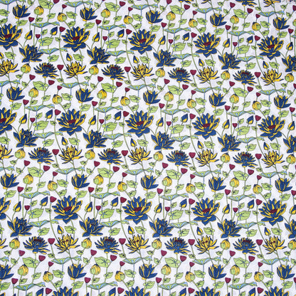 Green Running Cotton Hand Block Print Fabric