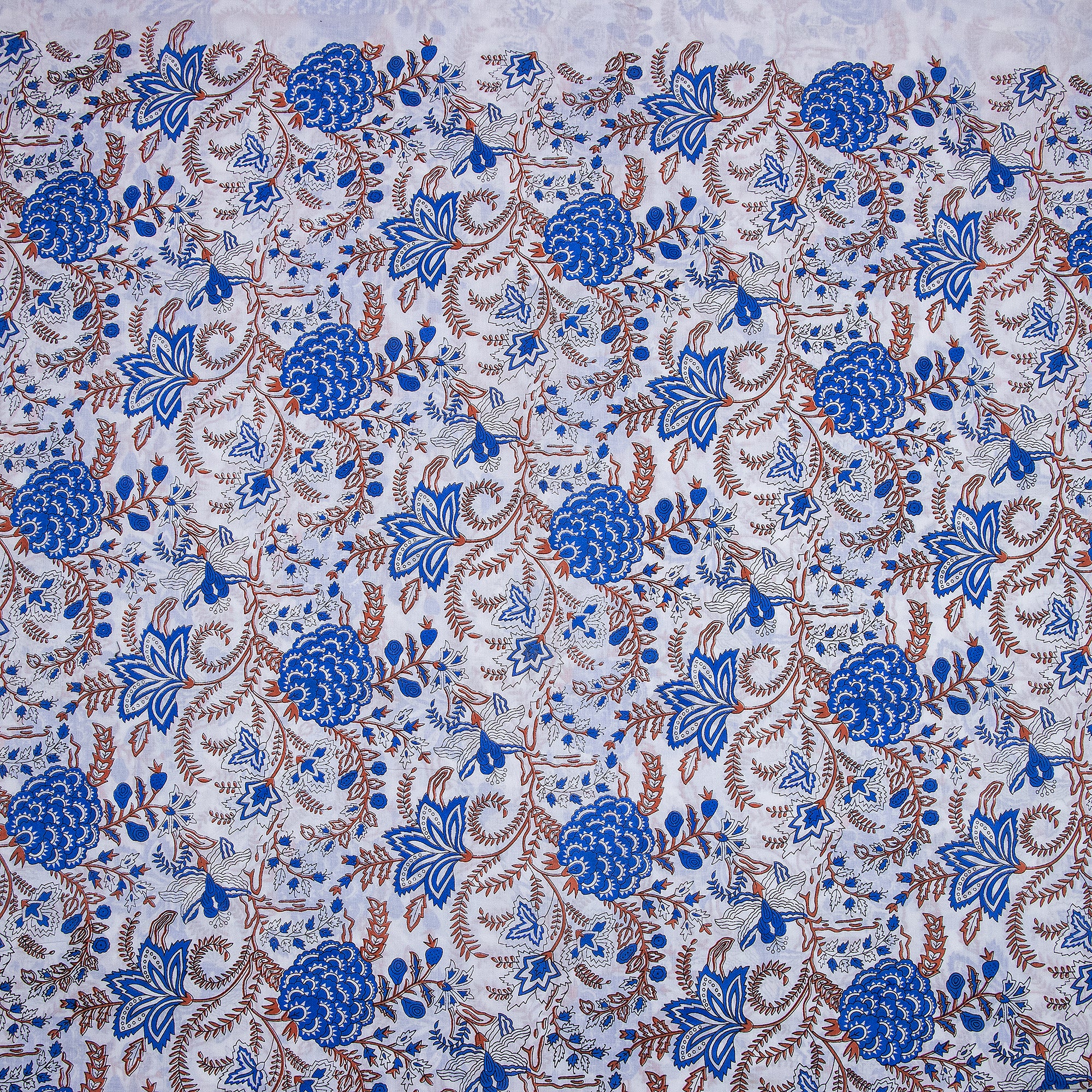 Multicolor Floral Block Print Fabric Design
