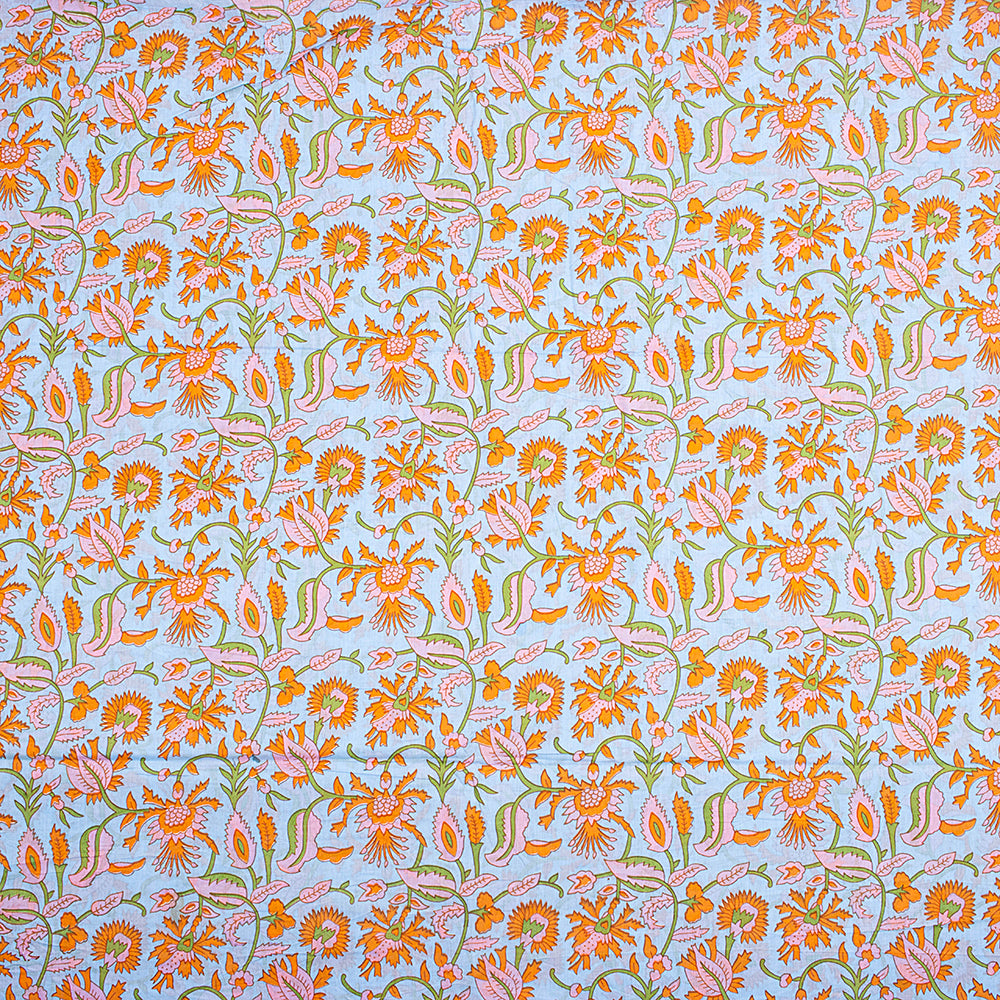 Hand Block Floral Jaipur Cotton Fabric