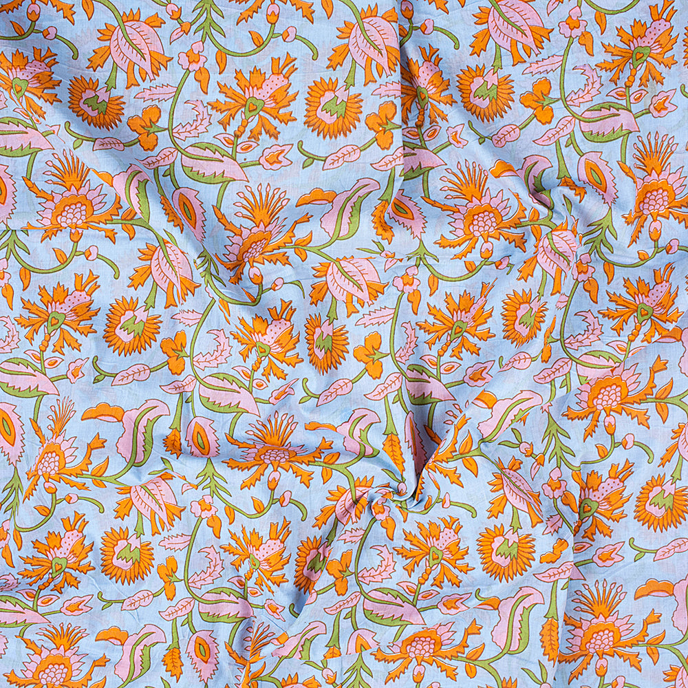 Hand Block Floral Jaipur Cotton Fabric