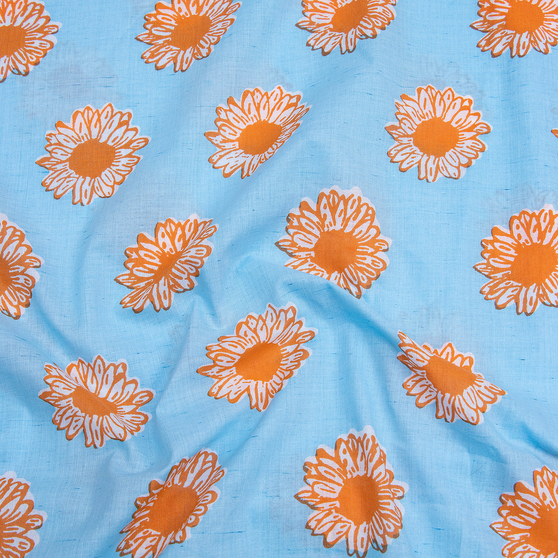 Pink Sun Flower Jaipur Block Print Fabric