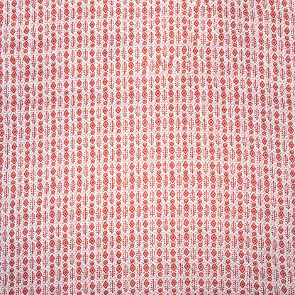 Geometry Pink Hand Block Pure Cotton Fabric