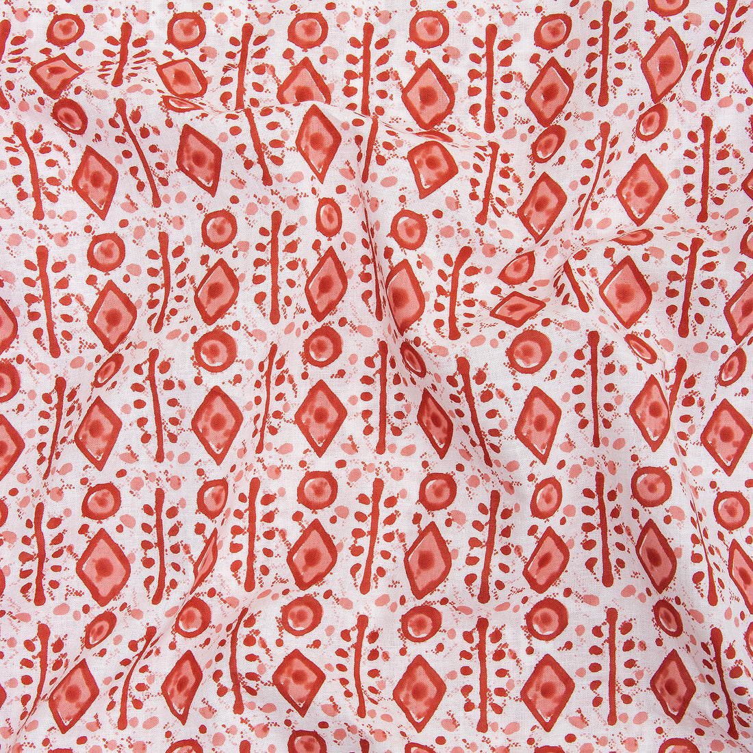 Geometry Pink Hand Block Pure Cotton Fabric