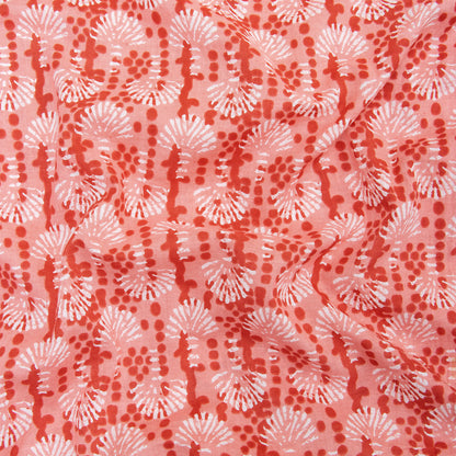 Fire Work Pink Pure Cotton Kurti Fabric