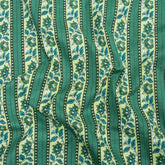 Green Pasapali Hand Block Printed Cotton Fabric