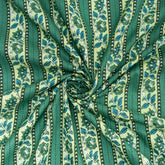 Green Pasapali Hand Block Printed Cotton Fabric