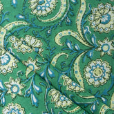 Green Floral Jaipur Cotton Fabric