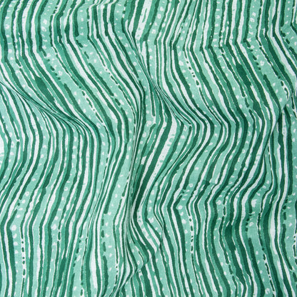 Hand Block Green Soft Pure Cotton Fabric