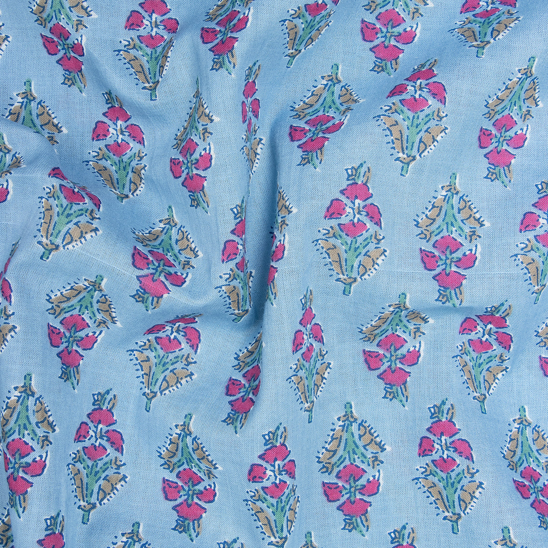 Pink Floral Pure Cotton Fabric Online in Jaipur