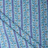 Pasapali Hand Block Green Floral Print Fabric Online