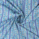 Pasapali Hand Block Green Floral Print Fabric Online