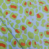 Indian Green Abstract Hand Block Printed Fabric