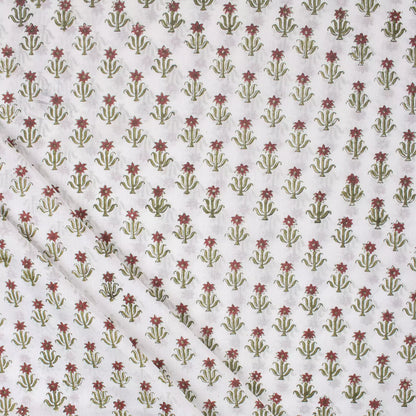 Indian Floral Handmade Printed Pure Cotton Fabric