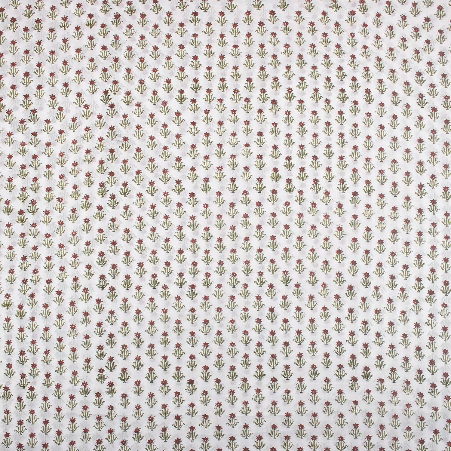 Indian Floral Handmade Printed Pure Cotton Fabric