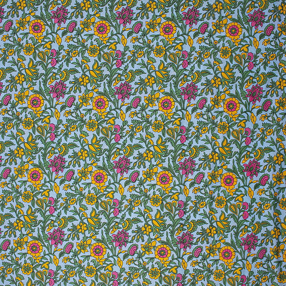 Multicolor Floral Design Printed Cotton Fabric