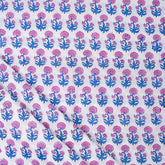 Pink Floral Design Jaipur Cotton Fabric