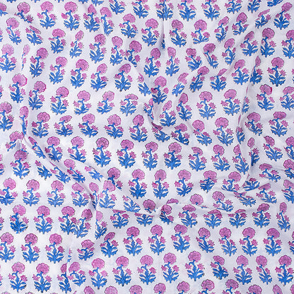 Pink Floral Design Jaipur Cotton Fabric