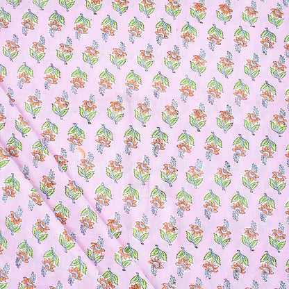 Floral Hand Dyed Natural Printed Soft Cotton Fabric