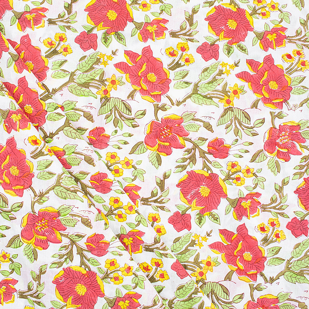 red floral tie and dye fabric
