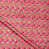 Indian Red Floral Pure Cotton Fabric