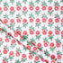 Red Floral Hand Block Printed Cotton Fabric for Clothing
