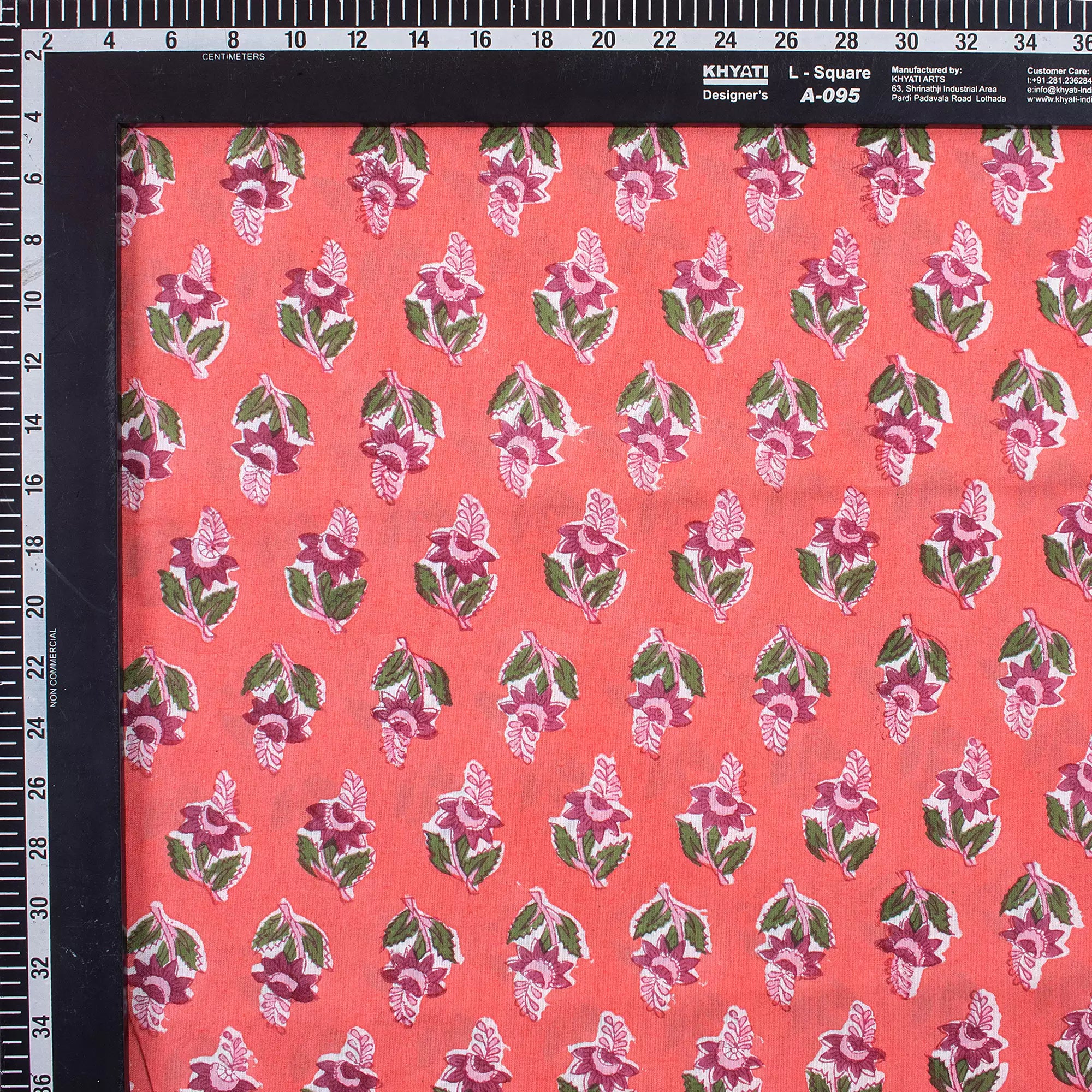 Indian Hand Block Printed Floral Cotton Fabric