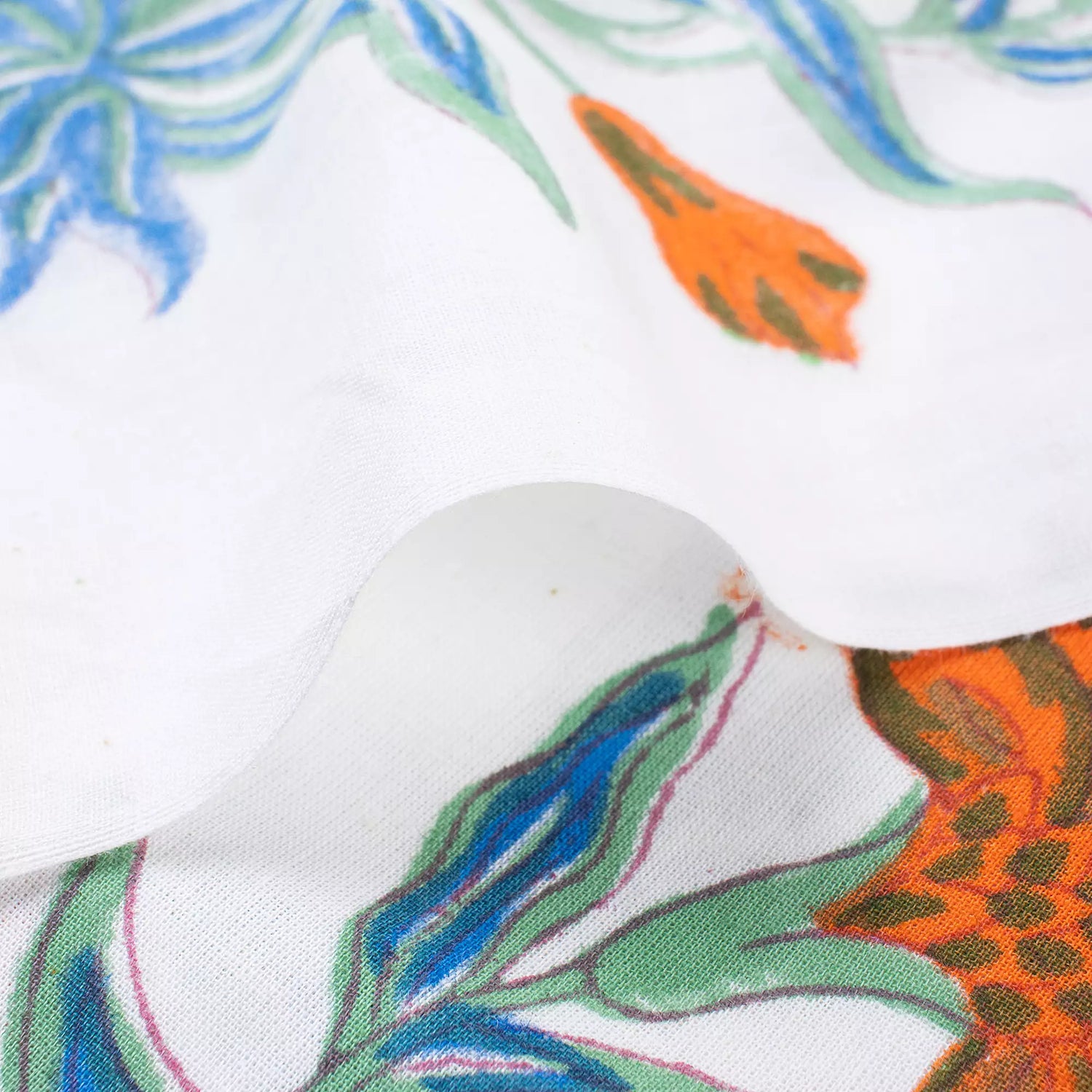 Multicolor Floral Print Hand Block Print Fabric