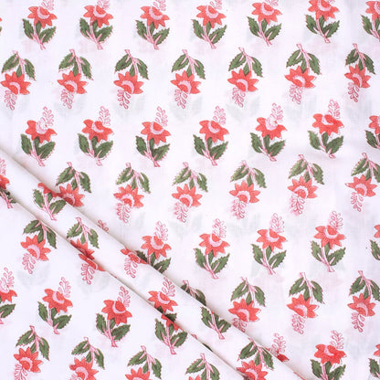 Pink Floral Handmade Cotton Fabric